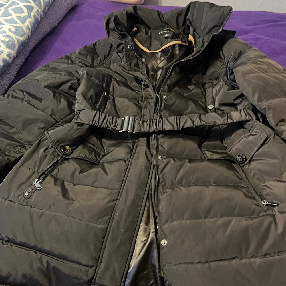Jones New York Black Belted Puffer Jacket